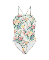 Polo Ralph Lauren Big Girls Floral Ruffled One-Piece Swimsuit