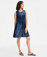 Style & Co Women's Printed Sleeveless Flip-Flop Dress