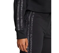 adidas Women's Printed 3-Stripe French Terry Pullover Hoodie