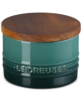 Le Creuset Stoneware Signature Salt Cellar with Wood Lid, 7-Oz.