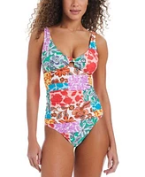 Bar Iii Womens Beachside Boheme Twist Front Shirred Tankini Top Side Tab Hipster Bikini Bottoms Exclusively At Macys