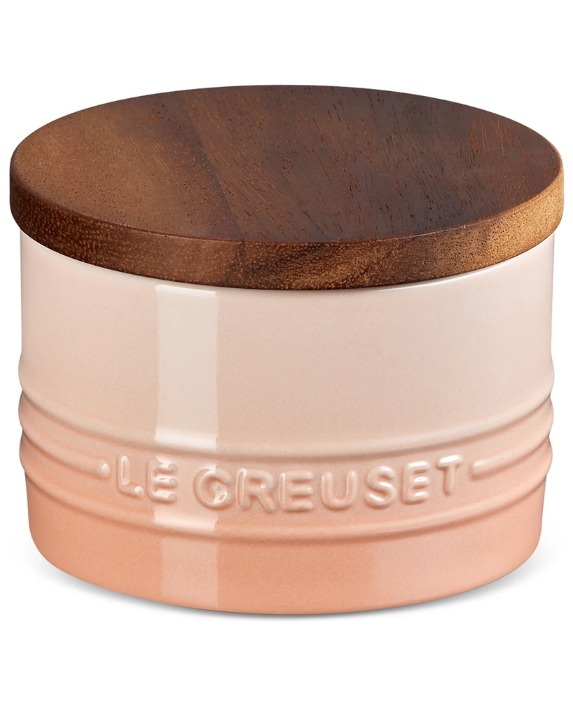Le Creuset Stoneware Signature Salt Cellar with Wood Lid, 7-Oz.
