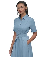 Dkny Jeans Women's Chambray Belted Midi Dress - FJZ