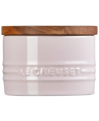 Le Creuset Stoneware Signature Salt Cellar with Wood Lid, 7-Oz.