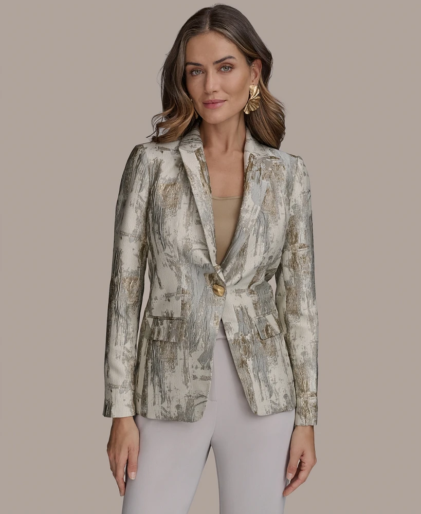 Donna Karan New York Women's Metallic One-Button Blazer