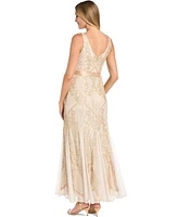 R & M Richards Women's Sequin Godet Gown