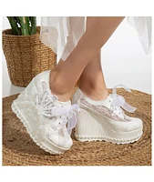 Sheri Lace Bridal Platform Sneakers