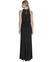 Eliza J Women's Chain-Link Halter Blouson Gown