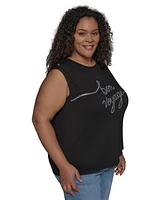 Karl Lagerfeld Paris Plus Bon Voyage Graphic Top