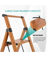 3 Step Ladder, 3 Step Stool Folding Step Stool with Handrails, Sturdy Step Stool for Adult