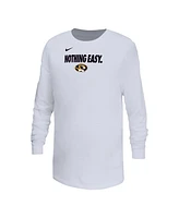 Big Boys and Girls White Missouri Tigers 2025 Legend Bench Long Sleeve T-Shirt