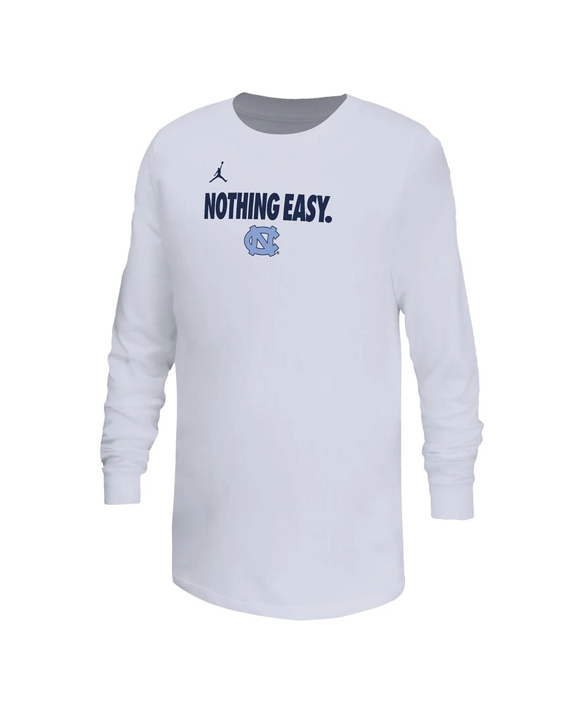 Big Boys and Girls White North Carolina Tar Heels 2025 Legend Bench Long Sleeve T-Shirt