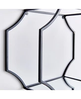 19.75"W x 7"D x 15.5"H and 17.75"W x 7"D x 14"H and 15.75"W x 7"D x 11.75"H Hudson Mirrored Wall Shelves Set of 3