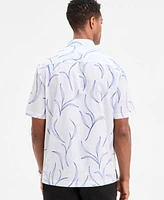 Alfani Men's Johnny Short Sleeve Botanical Print Button-Front Shirt, Exclusively at Macy's