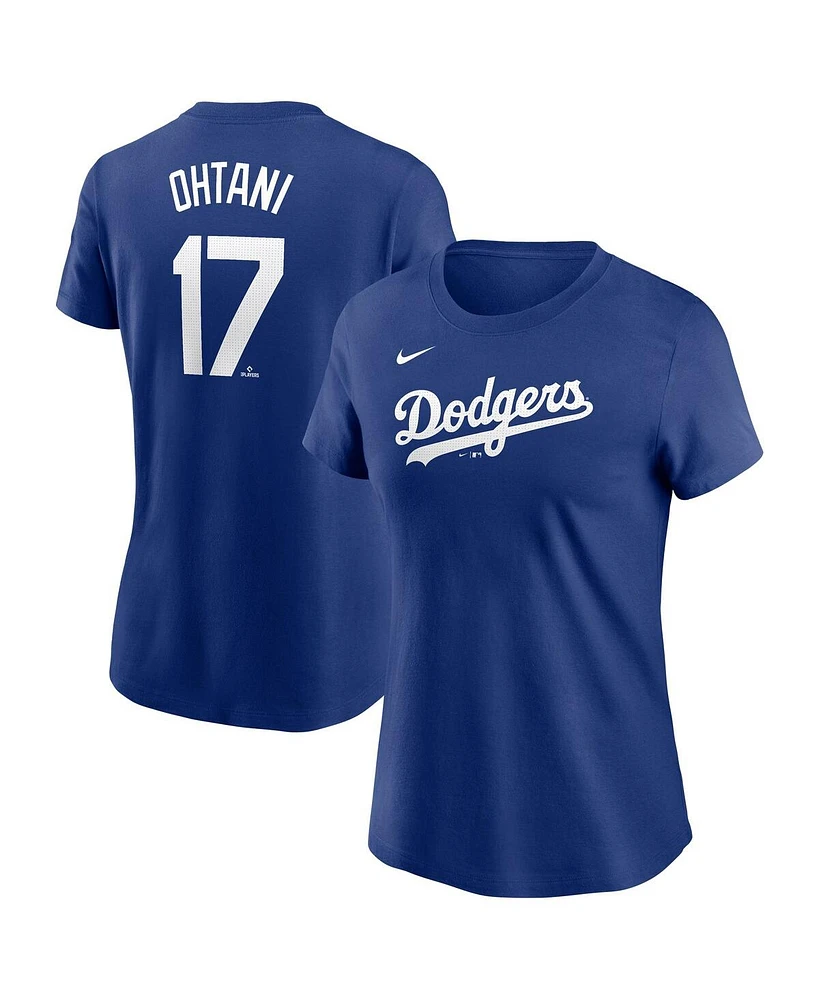 Nike Women's Shohei Ohtani Royal Los Angeles Dodgers 2024 Fuse Name Number T-Shirt