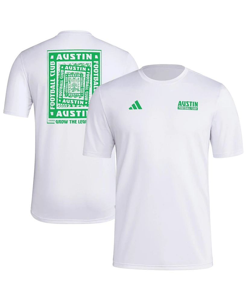 Adidas Men's White Austin Fc Local Wrap T-Shirt