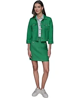 Karl Lagerfeld Paris Petite Linen-Blend Jacket