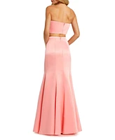 Mac Duggal Women's Strapless Bow Top and Mermaid Skirt 2 Piece Set
