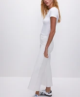 Good American Women's Waist Cropped Palazzo Jeans