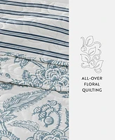 ienjoy Home Jacobean and Stripe Reversible -Pc. Quilt Set