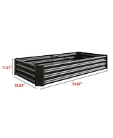 Raised Garden Bed Outdoor, 6×3×1ft , Metal Raised Rectangle Planter Beds for Plants, Vegetables, and Flowers