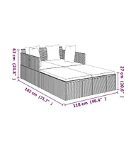 Sunbed with Cushions 71.7"x46.5"x24.8" Poly Rattan