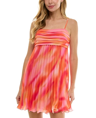 Seni & Cade Juniors' Pleated Mini Dress