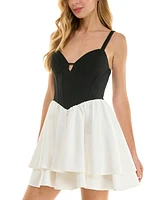 Juniors' Corset Fit & Flare Dress