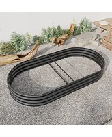 Raised Garden Bed Outdoor, Oval Large Metal Raised Planter Bed for for Plants, Vegetables