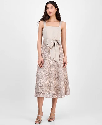 Tahari Asl Women's Satin & Soutache Sequin Midi Dress