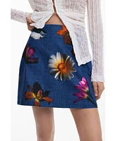 Desigual Women's Fitted floral mini skirt