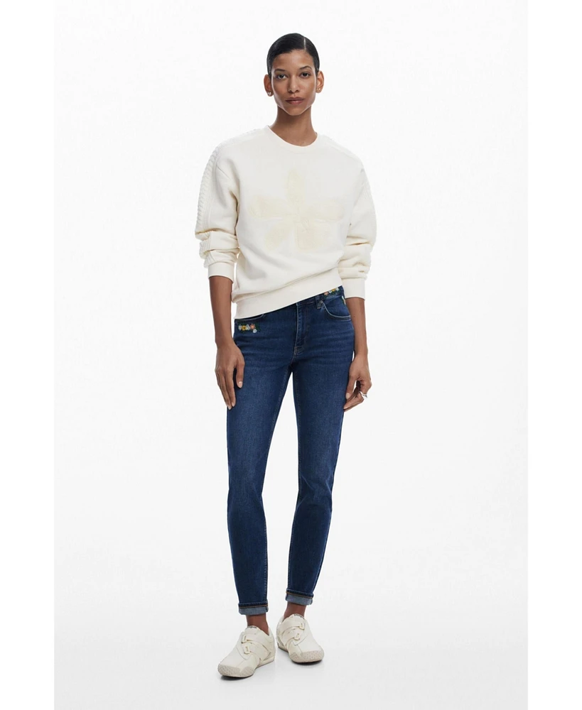 Desigual Women's Floral Skinny Jeans