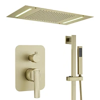 Casainc Led Light Pressure-balanced Valve Included All-In-One Kit with Rough In-Valve Thermostatic Shower System