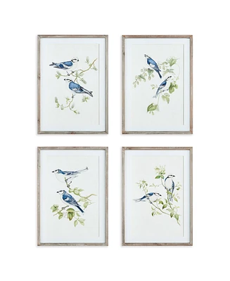 Blue Birds Prints, Set Of 4