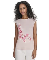 Calvin Klein Petite Sleeveless Printed Blouse