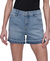 Dkny Jeans Women's Mid-Rise Released-Hem Denim Shorts - Kx7
