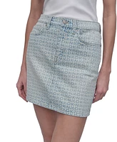 Dkny Jeans Women's Printed High-Rise Denim Miniskirt