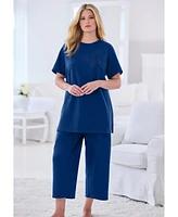 Dreams & Co. Plus 2-Piece Applique Capri