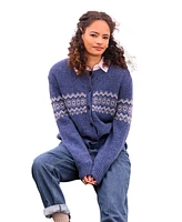 Celtic & Co. Women's Fair Isle Crew Neck Cardigan