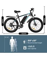 Colorway 26x4.0 Fat Tire E bike, 750W Electric Bicycles 15.6AH 48V Mountain Electric Bike for adult Ul 2849