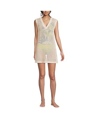 Lands' End Women's Open Knit Cover-up Dress