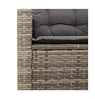 Patio Chair with Cushions Gray Poly Rattan