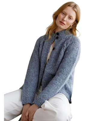 Celtic & Co. Women's Donegal Wool Funnel Neck Cardigan
