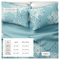 Linery & Co. Coastal Microfiber Quilt Set With Shams