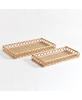 Ninette Rectangular Decorative Trays Set of 2