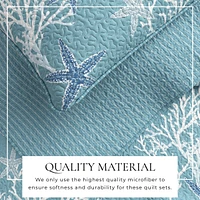 Linery & Co. Coastal Microfiber Quilt Set With Shams