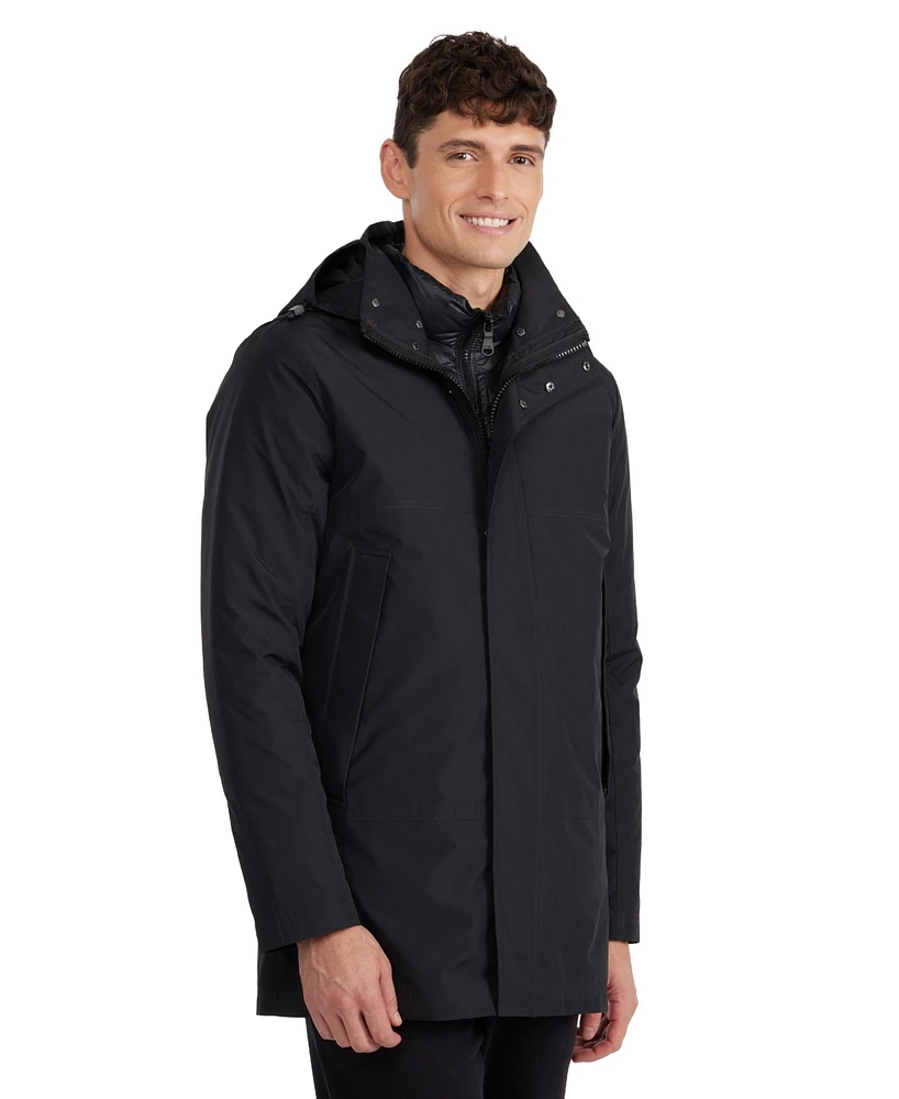 Pajar Men's Altair Mid Length Parka with Welded Detail and Detachable Hood