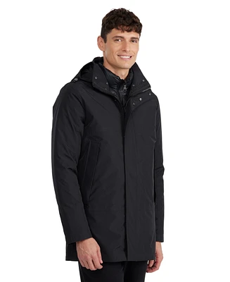 Pajar Men's Altair Mid Length Parka with Welded Detail and Detachable Hood