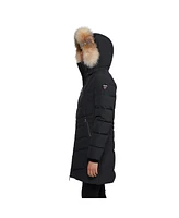 Pajar Women's January Down Chevron Puffer with Detachable Hood Faux Fur