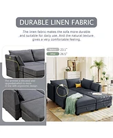 Modern Large U-Shape Modular Sectional Sofa, Convertible Sofa Bed with Reversible Chaise for Living Room, Storage Seat